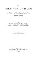 Cover of The preaching of Islam