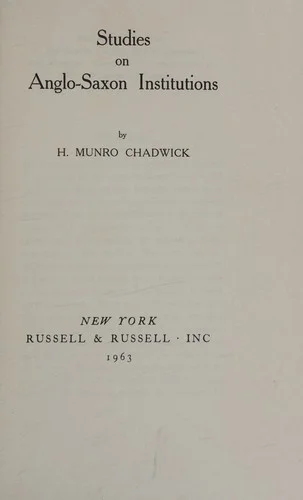 Cover of Studies on Anglo-Saxon institutions