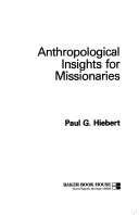 Cover of Anthropological insights for missionaries