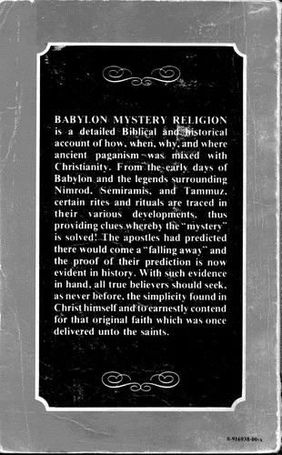 Cover of Babylon mystery religion