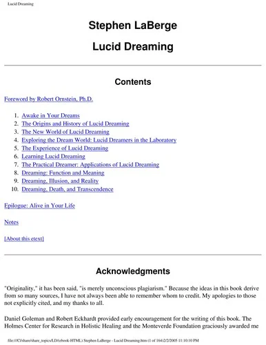 Cover of Lucid dreaming