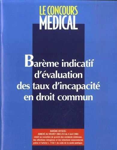 Cover of Barème indicatif d'évaluation des taux d'incapacité en droit commun