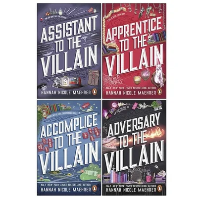 Cover of Assistant and the Villain Series 1-4 Books Collection Set By Hannah Nicole Maehrer (Assistant and the Villain, Apprentice to the Villain, Accomplice to the Villain, Adversary to the Villain)