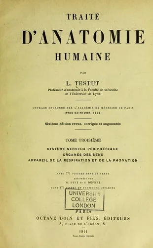 Cover of Trait©♭ d'anatomie humaine